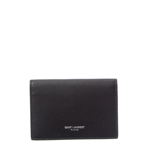 Saint Laurent Signature Leather Card Case, Black - Picture 1 of 5